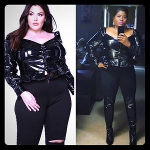 Plus Size Black Vinyl Fashion Nova Top